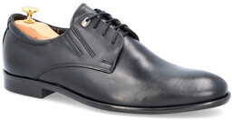 Półbuty skórzane męskie - LEADER 363-459 CZARNE