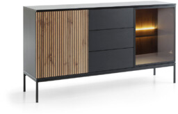 Komoda trzydrzwiowa Sento (KSZ154) z szufladami, dąb wotan,