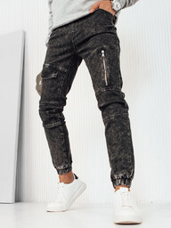 Spodnie męskie jeansowe joggery czarne Dstreet UX3944-L