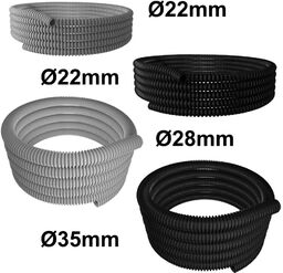 Rura spiralna GUS 22 mm szara 30 m