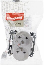 VALENA LIFE - Gniazdo zasilające 2X2P+Z do ramek