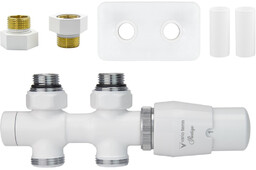 Zawór termostatyczny prosty 50mm TWINS biały GZ1/2 All