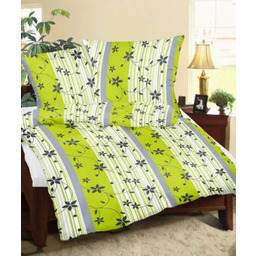 Karo Pościel z kory 180x200 RS010/1 Zielone kwiatki