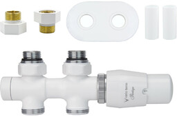 Zawór termostatyczny prosty 50mm TWINS biały GZ1/2 All