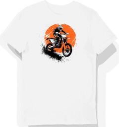 Koszulka męska biała Offroadowa Jazda KTM w Akcji