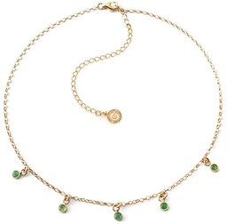 Srebrny choker z kamieniami - jadeit zielony