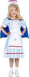 Vintage Nurse Costume, Blue, Dress with Cape &