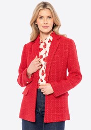 Marynarka z tkaniny boucle czerwona