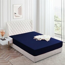 Prześcieradło z gumką 180x200 Granatowe