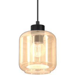 Milagro Lampa wisząca szklana Sombra MLP8370 bursztynowa czarna