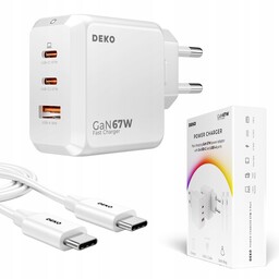 Ładowarka Sieciowa Usb C Uniwersalna Usb 67W 65W