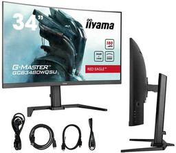 Monitor 34 cale GCB3480WQSU-B1 VA,UWQHD,180HZ,0.4ms,1500R(Curved), 2xHDMI,2xDP,2xUSB 3.2,2x3W,HDR400,HAS(110mm),VESA(100x100mm