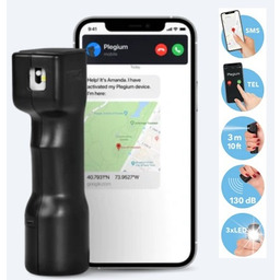 Gaz pieprzowy Plegium Smart Black +GPS+SMS+TEL+ALARM+LED (SPS-P-S-POL-BL-E)