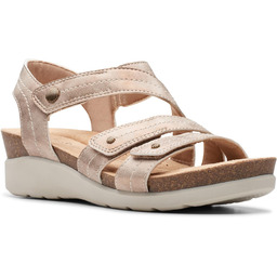 Clarks Calenne Clara damskie sandały na koturnie, brązowe,