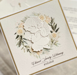 Kartka na Chrzest Święty w ozdobnej kopercie, c