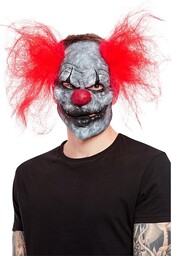 Dark Clown Mask, Latex, with Hair