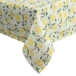 Eurofirany Obrus 140x220 Luna biały żółty cytryny plamoodporny