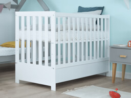 Łóżeczko dziecięce sosnowe Baby Sleep 60x120 białe