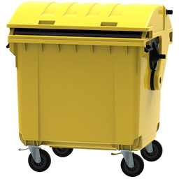 Plastikowy śmietnik do segregacji odpadu CLE 1100, żółty
