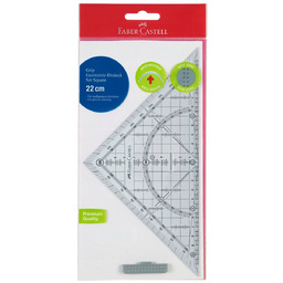 FABER-CASTELL Trójkąt geometryczny ekierka kątomierz Grip 22 cm