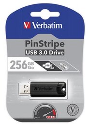 Verbatim USB flash disk, USB 3.0, 256GB, PinStripe,
