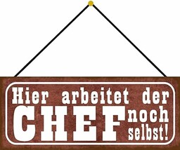Schatzmix Praca szef sam metalowy szyld 27 x