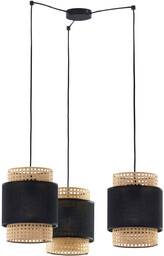 Lampa wisząca rattanowa abażur pająk BOHO BLACK szer.
