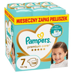 Pampers Premium Care Pieluszki, rozmiar 7 (15kg+), 108