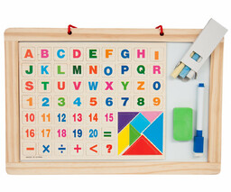 Tablica edukacyjna 2w1 magnetyczno kredowa Pisaki Litery Cyfry