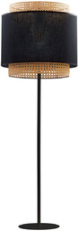 Lampa podłogowa rattanowa abażur BOHO BLACK wys. 145cm