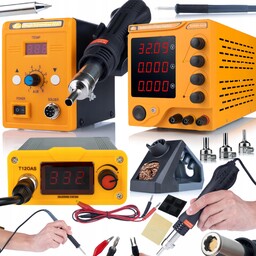 Zestaw Serwisowy Zasilacz Laboratoryjny 30V 10A Stacja Hot-air