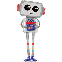 Balon foliowy Happy Birthday Robot - 62" -