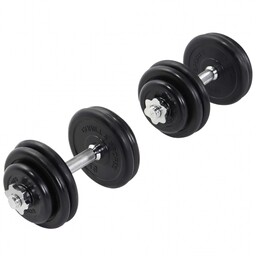 Zestaw hantli regulowanych gumowanych 2x15 kg