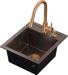 Zestaw zlewozmywak JOHNNY 100 Art Copper Black Pearl
