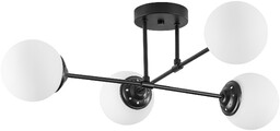 LAMPA WISZĄCA SUFITOWA ŻYRANDOL NOWOCZESNA CZARNA BIAŁE KULE