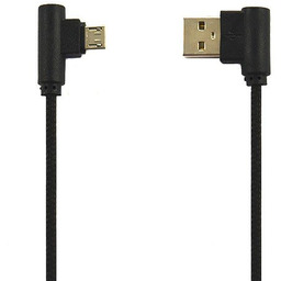 ECONOMY KABEL USB MICRO NYLON CZARNY 2A KĄTOWY