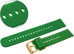 Pasek uniwersalny 18 mm silikonowy zielony, zapinka rosegold