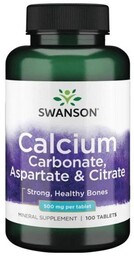 Swanson Calcium Carbonate, Aspartate & Citrate 500mg, 100