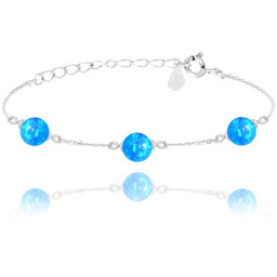 Srebrna bransoletka z niebieskimi opalami