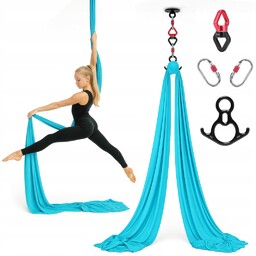 Szarfa akrobatyczna aerial silk 8 m Jasnoniebieska