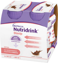 Nutridrink Diasip, preparat odżywczy dla diabetyków, smak czekoladowy,