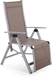 Krzesło ogrodowe aluminiowe Ibiza Relax Silver / Taupe