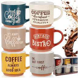 6x Kubki Kolorowe do picia kawy herbaty ziół