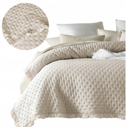 ROOM99 Narzuta na łóżko 240x260 kremowa na kanapę