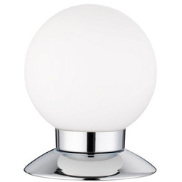 Lampa stołowa biała kula + podstawa chrom PRINCESS