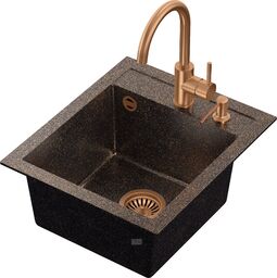 Zestaw zlewozmywak JOHNNY 100 Art Copper Black Pearl