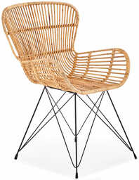 Halmar Plecione rattanowe krzesło fotelowe K335 - naturalny