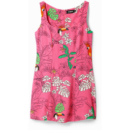 Krótka sukienka z tropikalnym nadrukiem