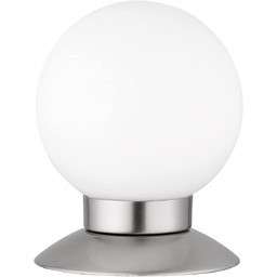 Lampa stołowa biała kula + podstawa nikiel PRINCESS