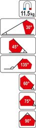 Yato Spawalniczy kątownik magnetyczny 64x95x14 mm YT-0866